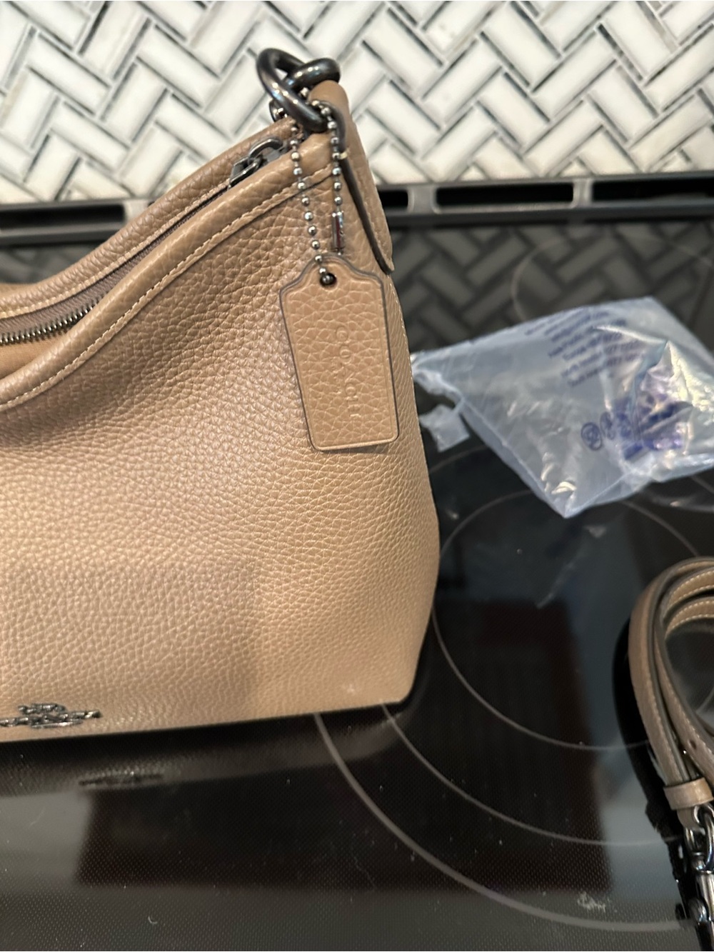 Coach Laurel shoulder bag in Dark Stone with gunmetal accents - Picture 3 of 11